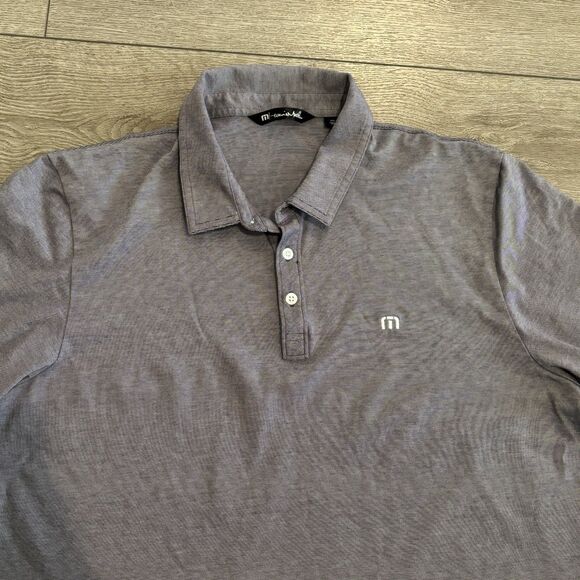 Travis Mathew Golf Polo Mens 2XL Purple Heather Pima Cotton Blend Performance - Picture 1 of 7